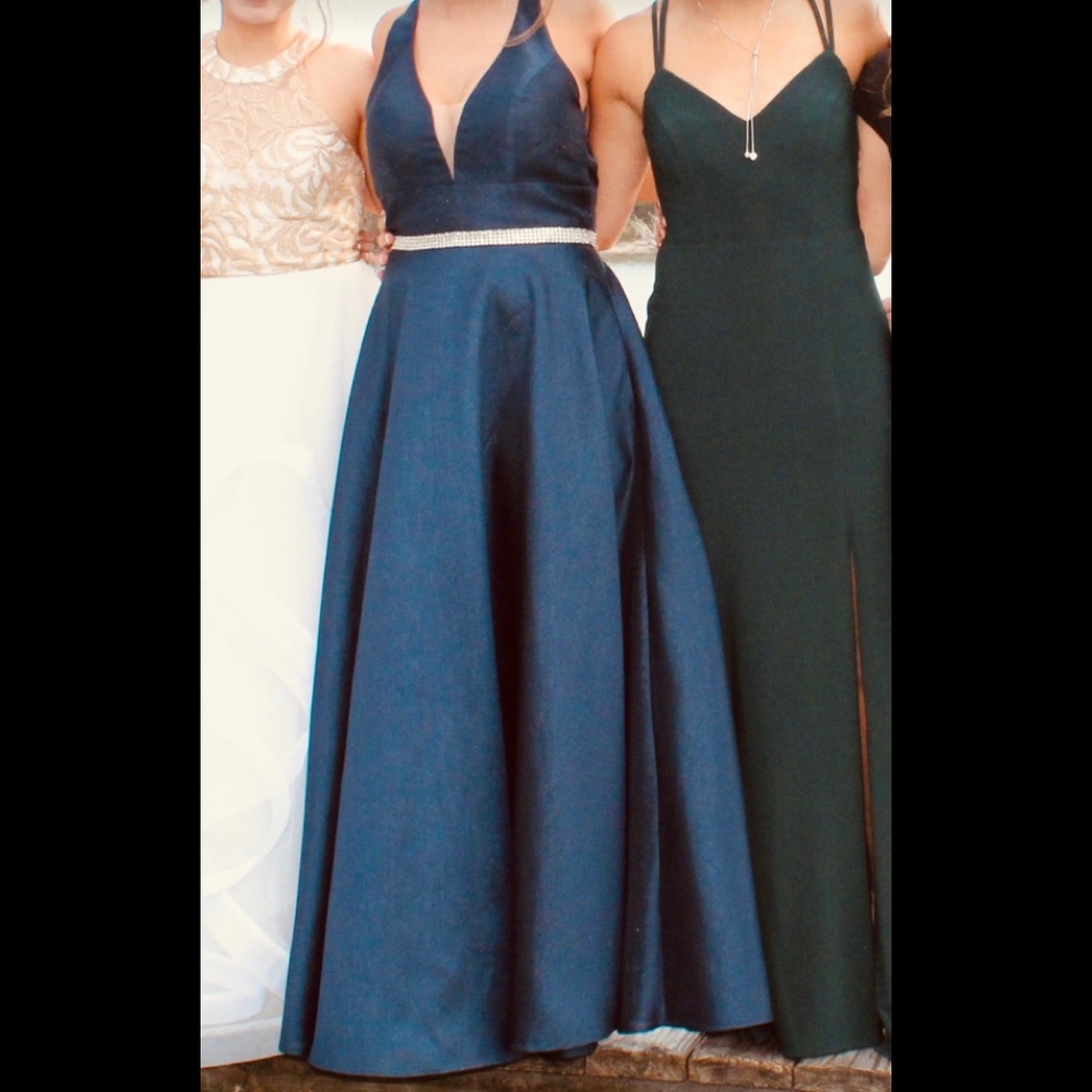 Alyce Paris Halter Neck Vibrant Shantung Dress